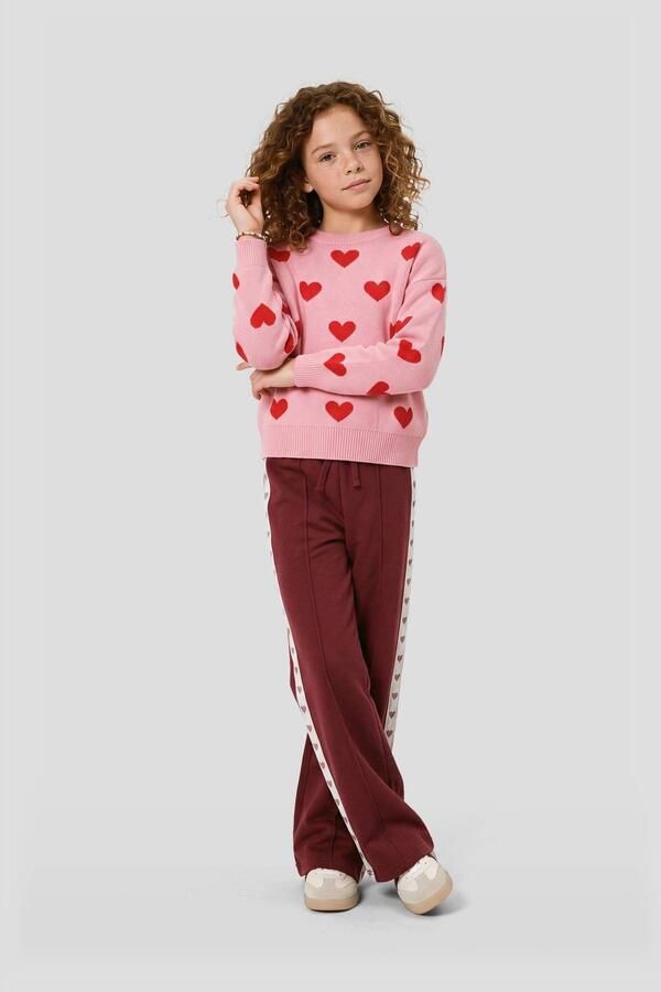 Me & My Monkey joggingbroek donkerrood Meisjes Sweat Effen - Foto 3