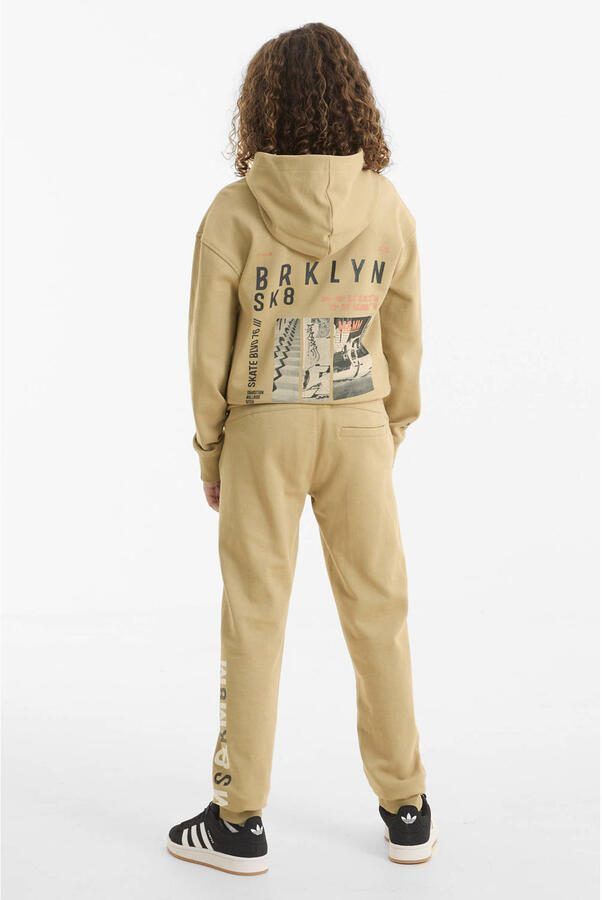 Me & My Monkey joggingbroek met printopdruk beige - Foto 3