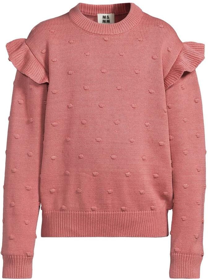 Me & My Monkey katoenen sweater met ruches roze Trui Effen - Foto 2