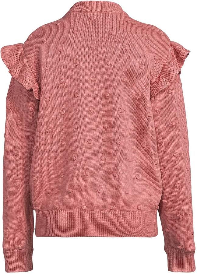 Me & My Monkey katoenen sweater met ruches roze Trui Effen - Foto 3