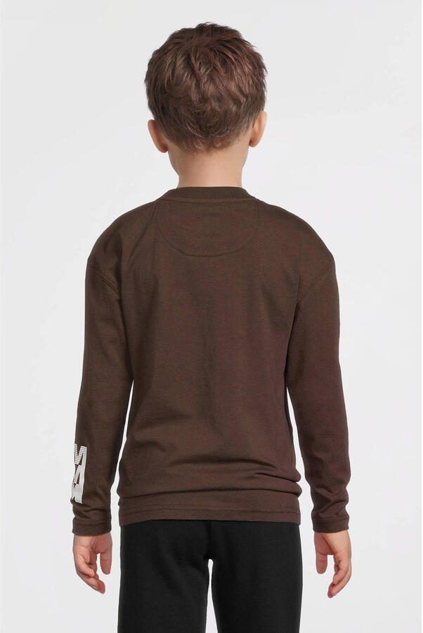Me & My Monkey longsleeve met printopdruk donkerbruin - Foto 4