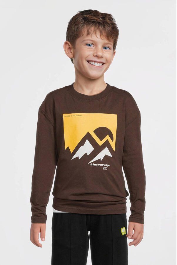 Me & My Monkey longsleeve met printopdruk donkerbruin - Foto 3