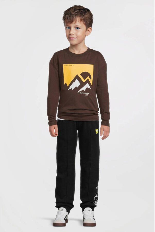 Me & My Monkey longsleeve met printopdruk donkerbruin - Foto 5
