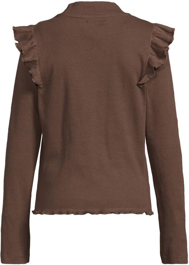 Me & My Monkey longsleeve met ruches donkerbruin
