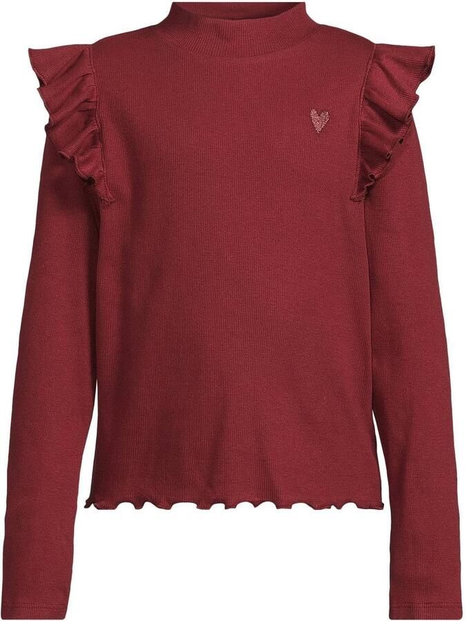 Me & My Monkey longsleeve met ruches donkerrood