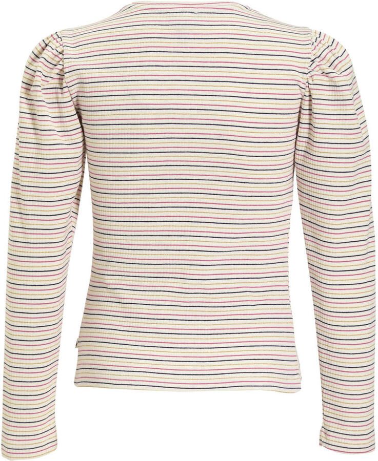 Me & My Monkey longsleeve Runa wit roze blauw goud gestreept