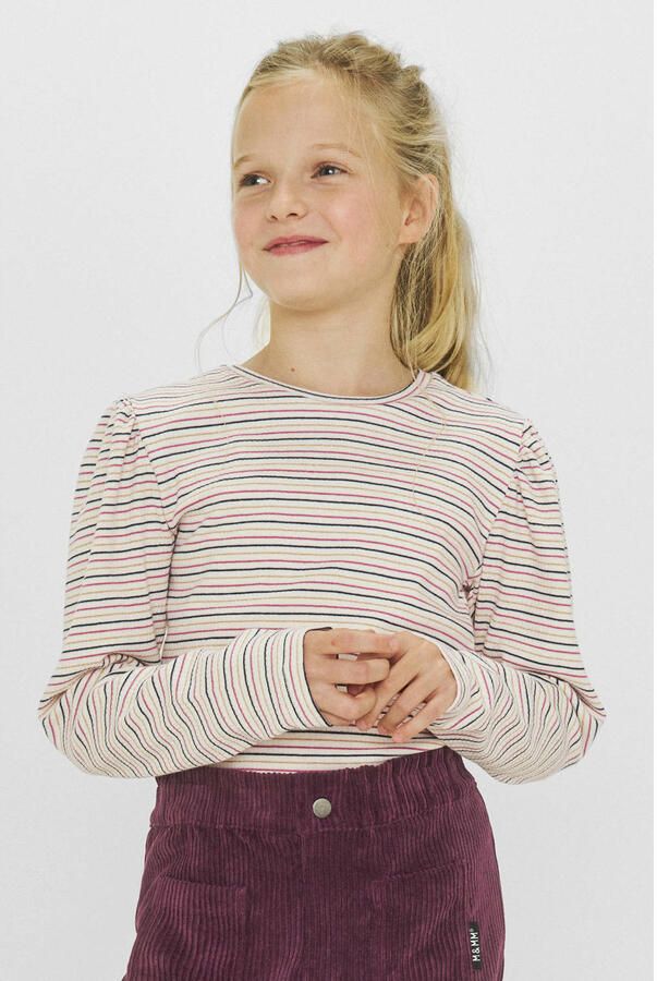 Me & My Monkey longsleeve Runa wit roze blauw goud gestreept - Foto 2