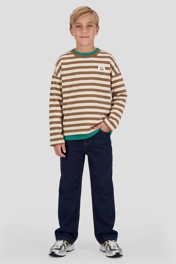 Me & My Monkey loose fit jeans donkerblauw Jongens Stretchdenim Effen - Foto 2