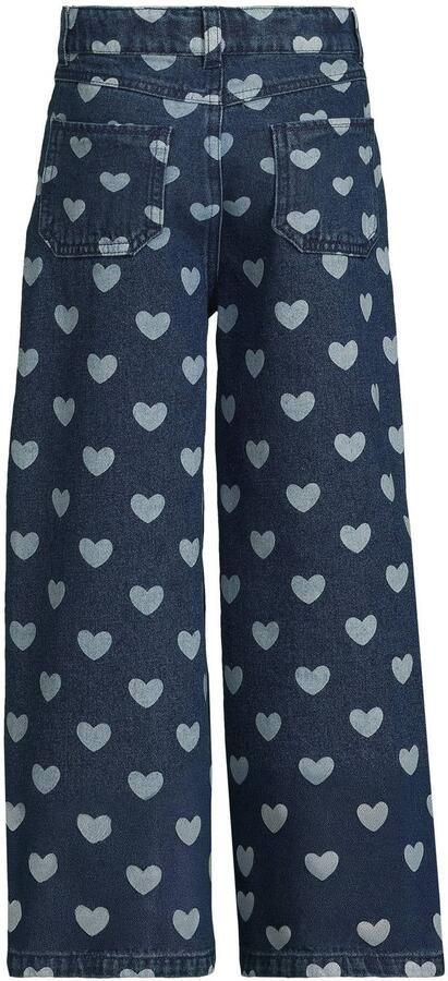 Me & My Monkey loose fit jeans met hartjes donkerblauw Meisjes Denim - Foto 2