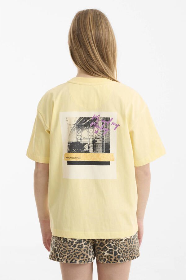 Me & My Monkey oversized T-shirt met printopdruk geel - Foto 3