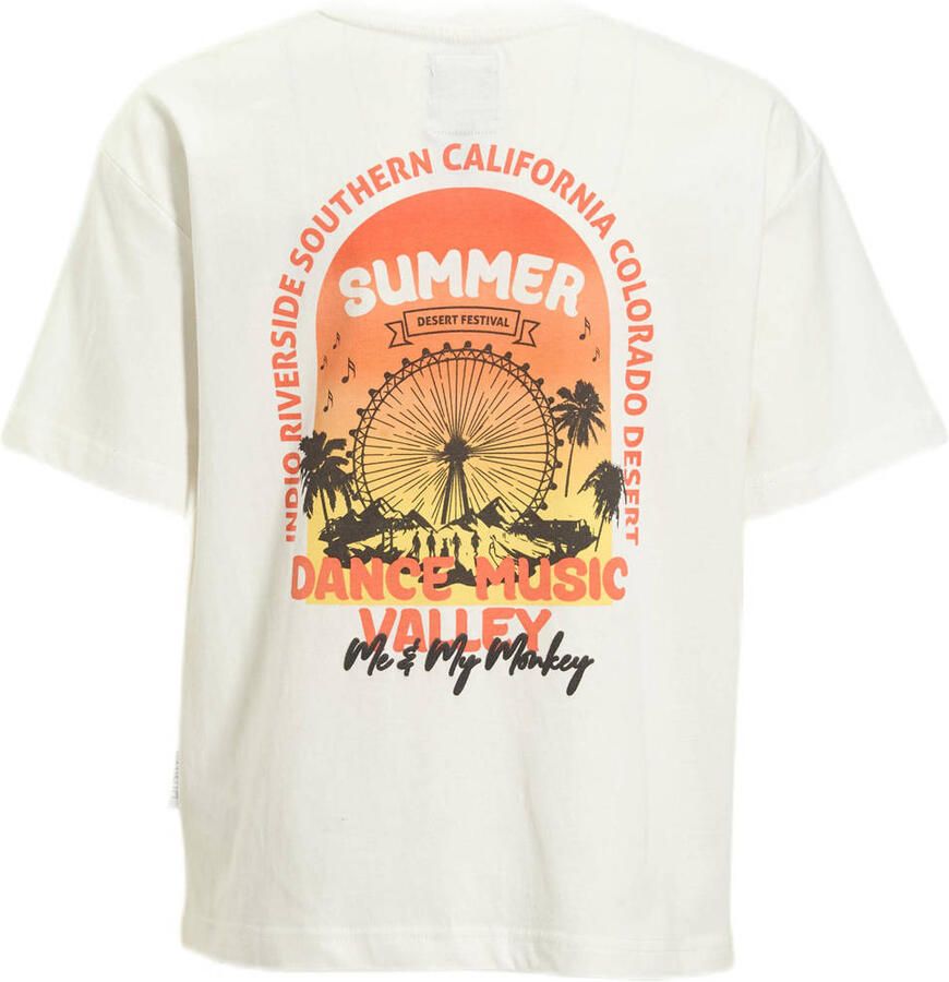 Me & My Monkey overzised T-shirt met printopdruk off-white