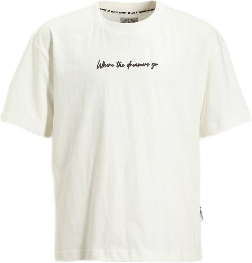Me & My Monkey overzised T-shirt met printopdruk off-white - Foto 2