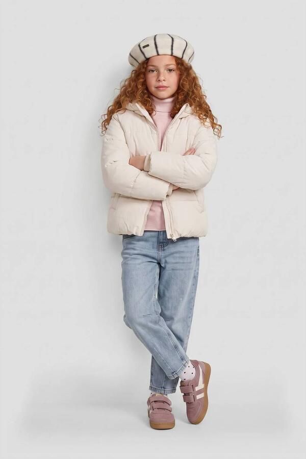 Me & My Monkey pufferjas beige Meisjes Polyester Capuchon Effen - Foto 3