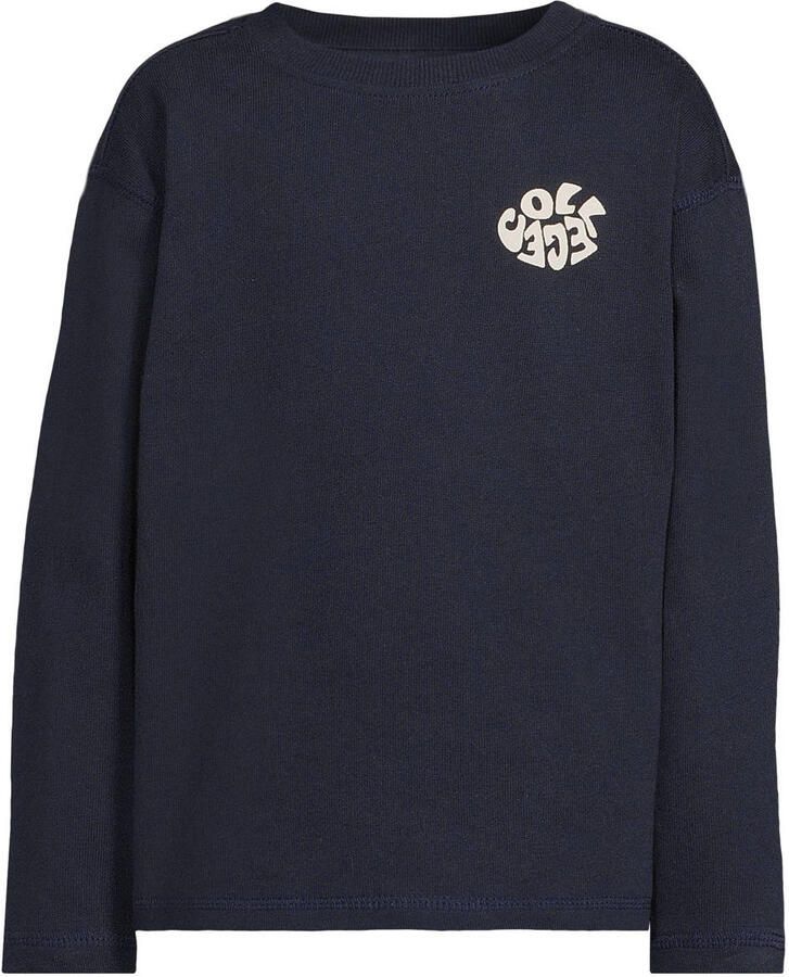Me & My Monkey rechtvallende longsleeve met backprint donkerblauw - Foto 2