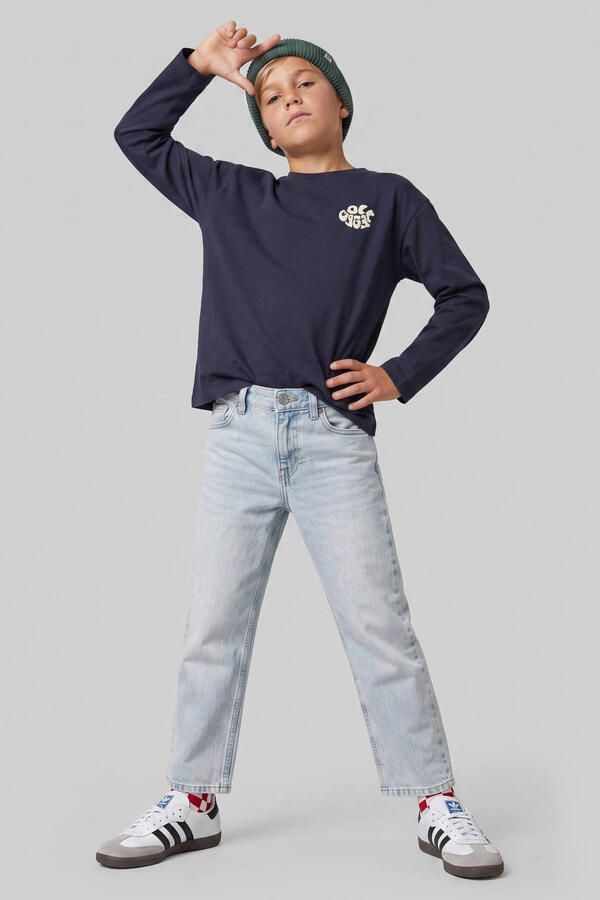 Me & My Monkey rechtvallende longsleeve met backprint donkerblauw - Foto 3