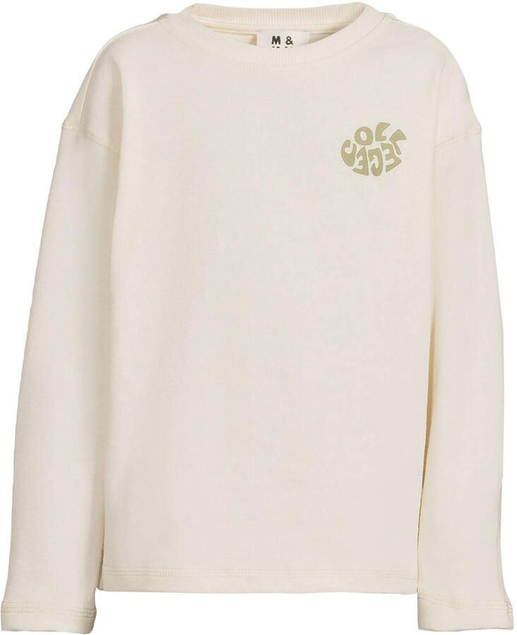 Me & My Monkey rechtvallende longsleeve met backprint ecru