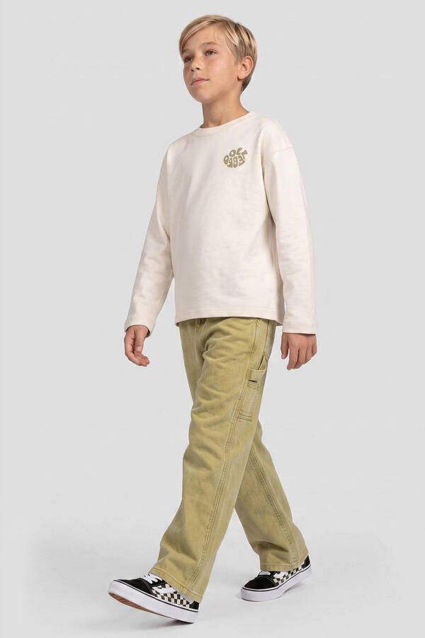 Me & My Monkey rechtvallende longsleeve met backprint ecru Jongens Katoen Ronde hals - Foto 2