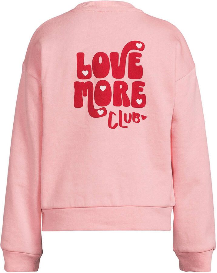 Me & My Monkey rechtvallende sweater met backprint Roze Meisjes Katoen Ronde hals