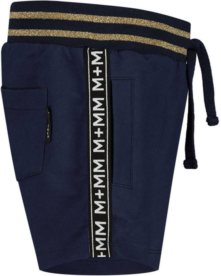Me & My Monkey regular fit short donkerblauw Korte broek Meisjes Stretchkatoen 104