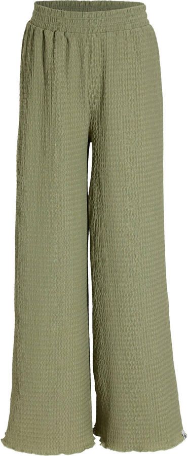 Me & My Monkey regular waist casual broek groen met textuur