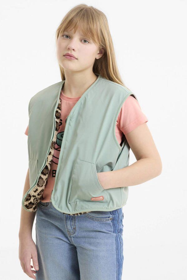 Me & My Monkey reversible gilet mintgroen
