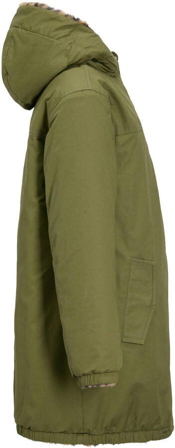 Me & My Monkey reversible lange jas groen panterprint