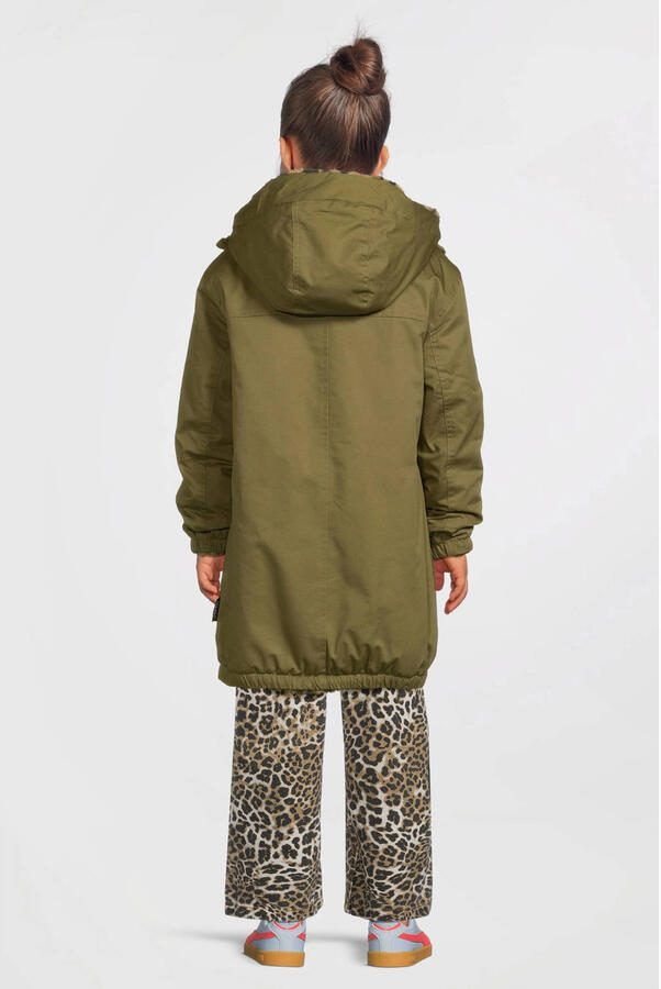 Me & My Monkey reversible lange jas groen panterprint - Foto 3