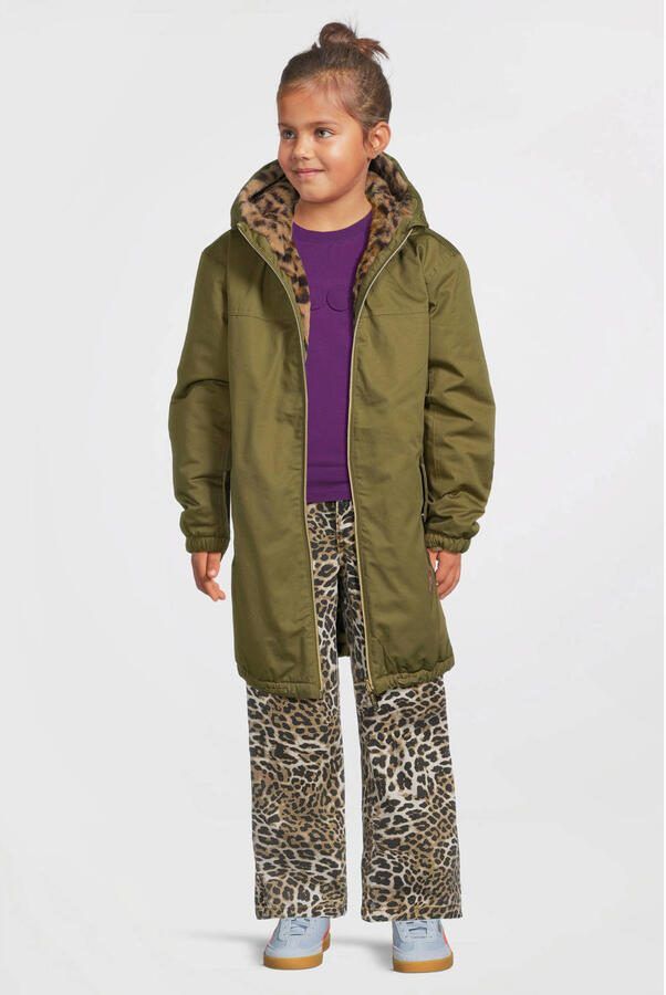 Me & My Monkey reversible lange jas groen panterprint - Foto 2