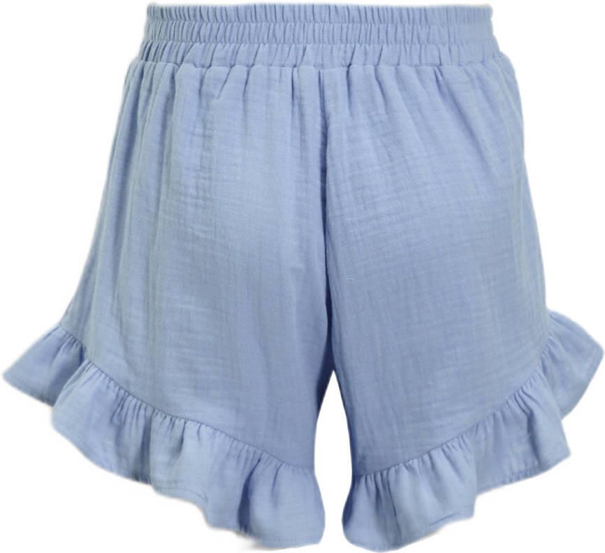 Me & My Monkey short Pomme met ruches lichtblauw Korte broek Meisjes Katoen 170 176 - Foto 2