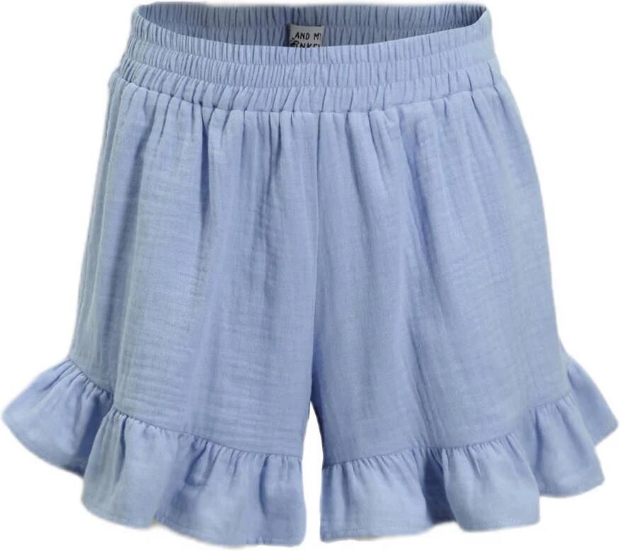 Me & My Monkey short Pomme met ruches lichtblauw Korte broek Meisjes Katoen 170 176
