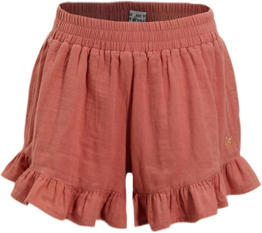 Me & My Monkey short Pomme met ruches terra Korte broek Oranje Meisjes Katoen 170 176