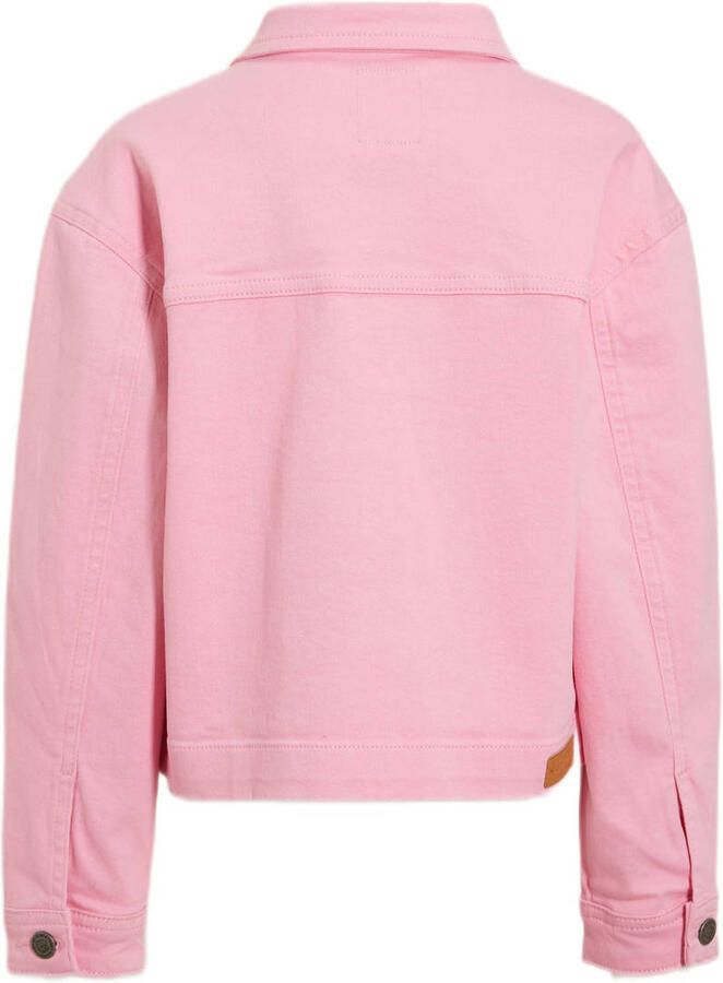 Me & My Monkey spijkerjas Mae prism pink Roze Meisjes Stretchdenim Klassieke kraag 164