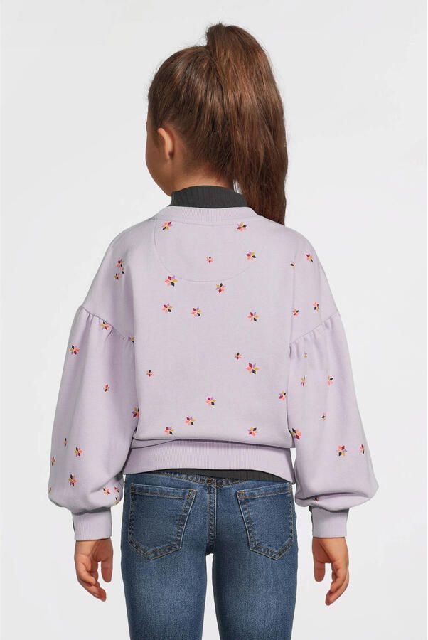 Me & My Monkey sweater met bloemenprint lichtpaars - Foto 3