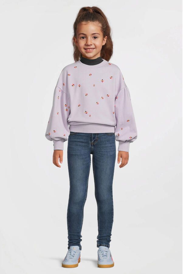 Me & My Monkey sweater met bloemenprint lichtpaars - Foto 4