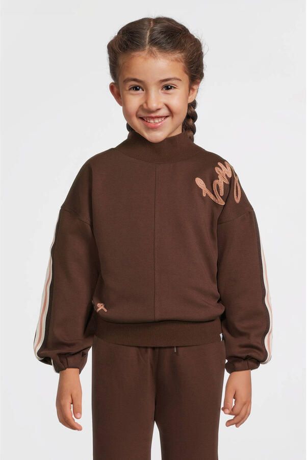 Me & My Monkey sweater met borduursel donkerbruin - Foto 2