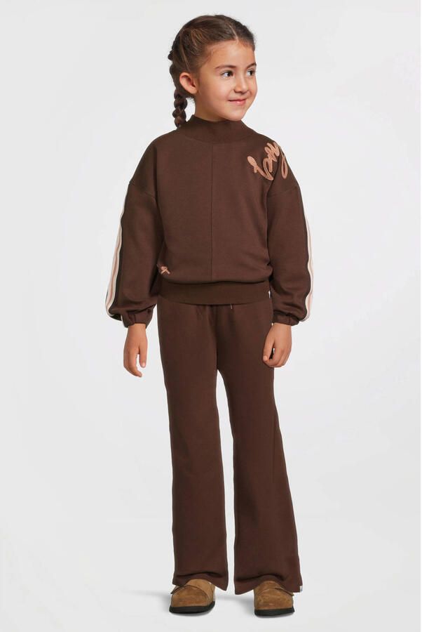 Me & My Monkey sweater met borduursel donkerbruin - Foto 3