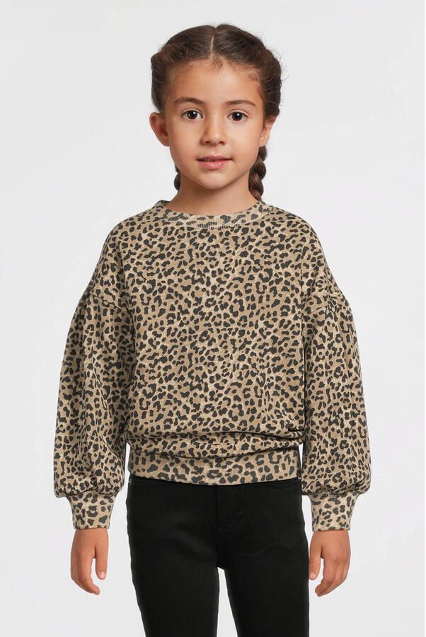 Me & My Monkey sweater met panterprint bruin - Foto 3