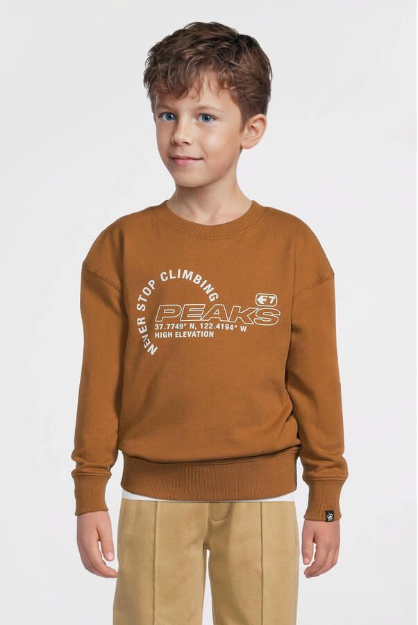 Me & My Monkey sweater met printopdruk bruin - Foto 3