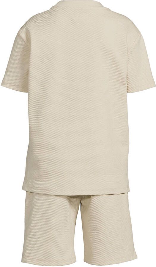 Me & My Monkey T-shirt + korte broek met textuur beige - Foto 2