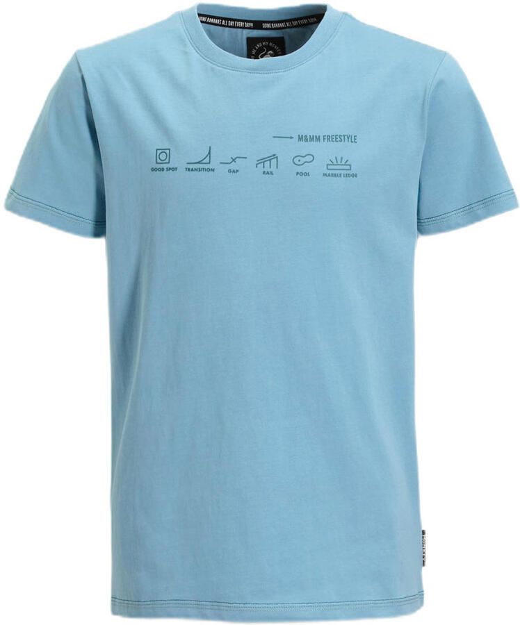 Me & My Monkey T-shirt met printopdruk lichtblauw