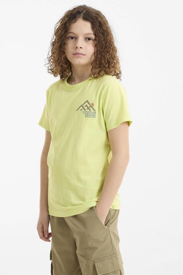Me & My Monkey T-shirt met printopdruk limegroen - Foto 2