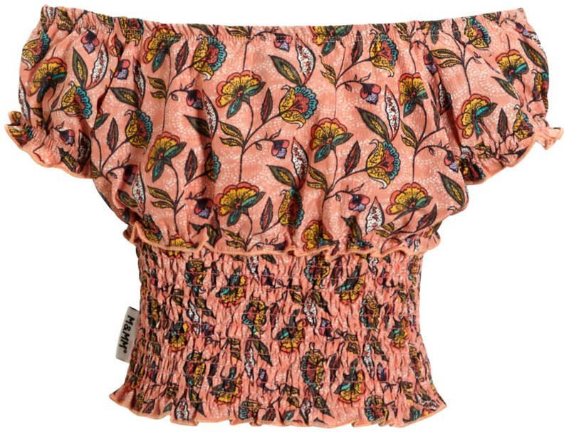 Me & My Monkey top Puka met all over print lichtroze Meisjes Polyester Off shoulder 116 - Foto 2