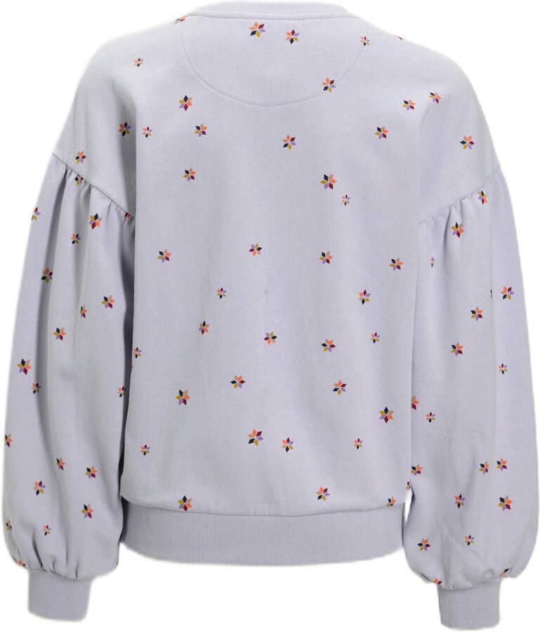Me & My Monkey sweater met bloemenprint lichtpaars