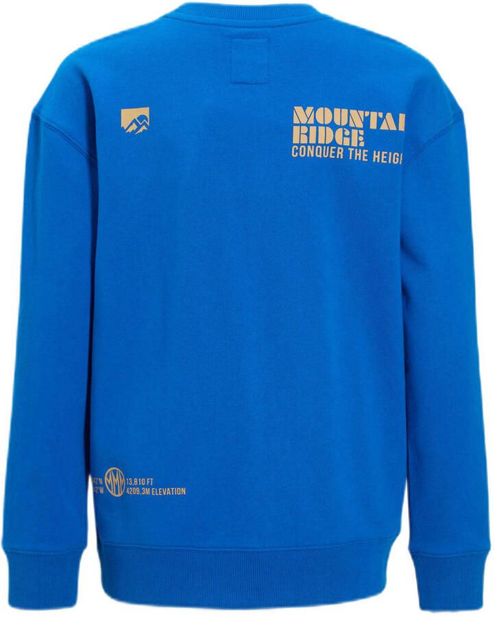 Me & My Monkey sweater met printopdruk blauw