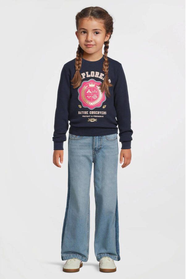 Me & My Monkey waffle longsleeve Isabella donkerblauw - Foto 3