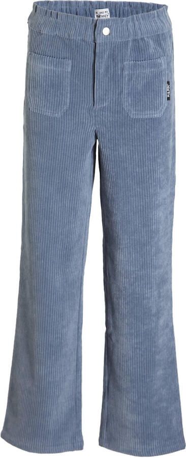 Me & My Monkey wide leg corduroy broek Raven blauw