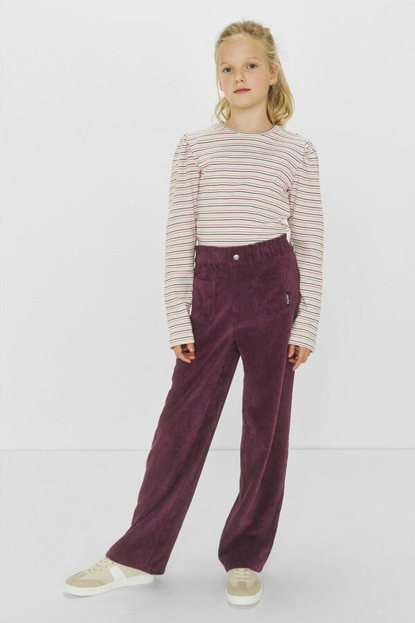 Me & My Monkey wide leg corduroy broek Raven rood - Foto 3