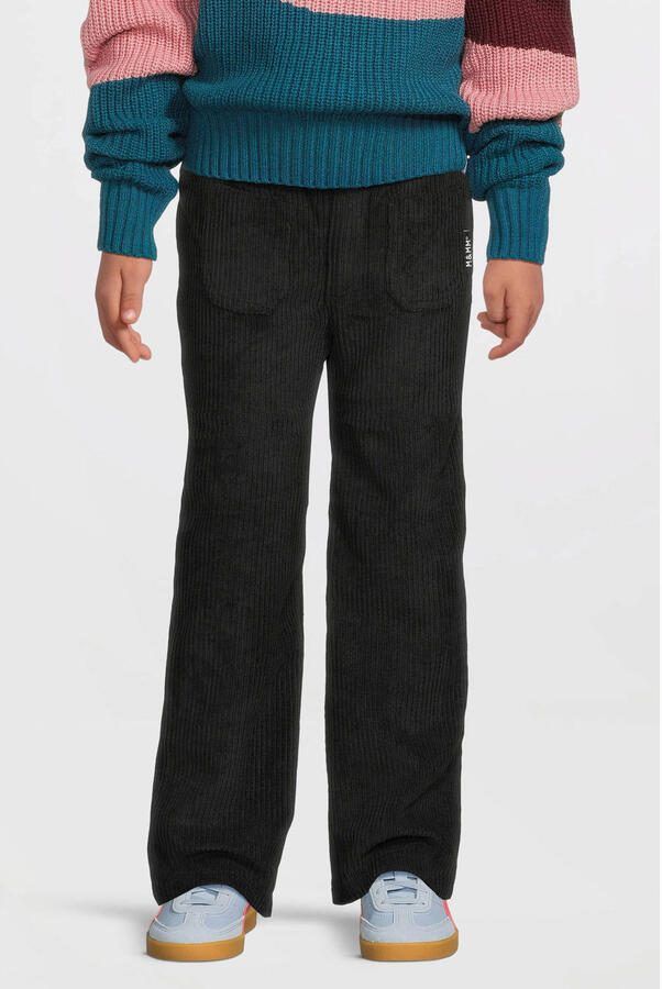 Me & My Monkey wide leg corduroy broek Raven zwart - Foto 3
