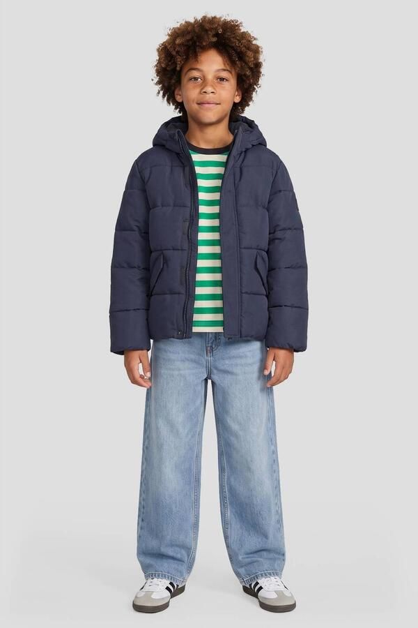 Me & My Monkey winter pufferjas donkerblauw Jongens Polyester Capuchon