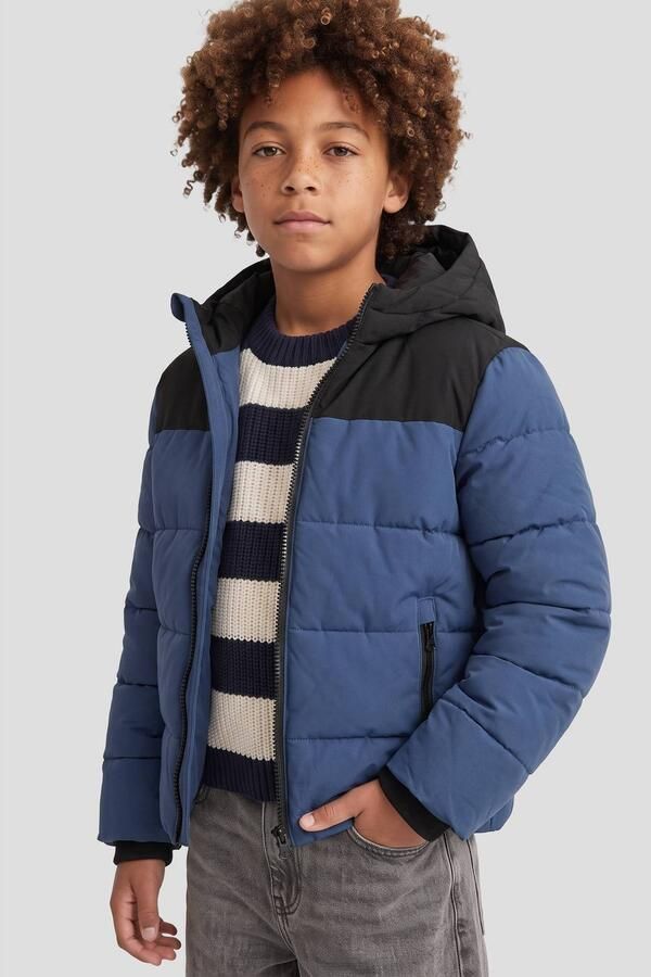 Me & My Monkey winterjas blauw zwart